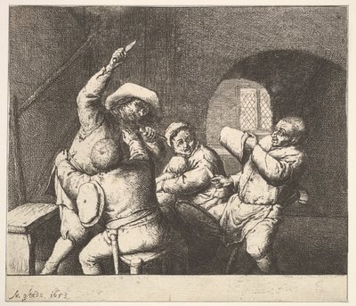 The Knife Thrust, 1610-85. av Adriaen Jansz. van Ostade