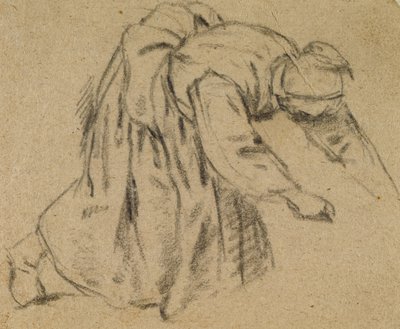 Woman Bending Down, 1656 (kritt på papir) av Adriaen Jansz. van Ostade