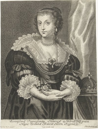 Portrett av Henrietta Maria, kone til Charles I av England av Adriaen Lommelin