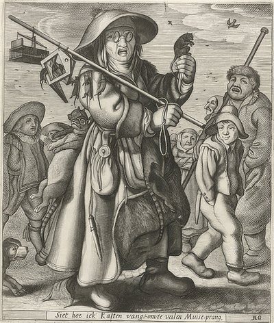 Mäusefänger (musefanger) av Adriaen Matham