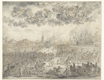 Charles IIs avgang fra Scheveningen Kong Charles II går om bord i Scheveningen, 2. juni 1660 av Adriaen Pietersz van de Venne