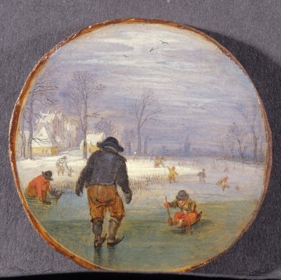Skatere i et landskap (panel) av Adriaen Pietersz van de Venne