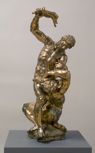 Kain dreper Abel, 1622 forgylt bronse av Adriaen de Vries