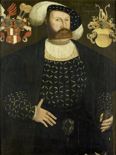 Antagelig posthumt portrett av Rudolph van Buynou (d 1542), fogd av Stavoren og 