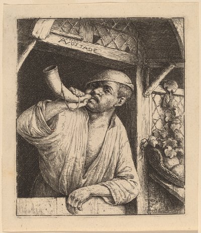 Baker klinger med horn av Adriaen van Ostade
