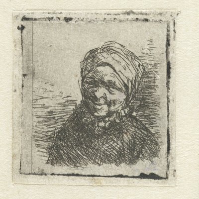 Byste av en smilende bondekone av Adriaen van Ostade