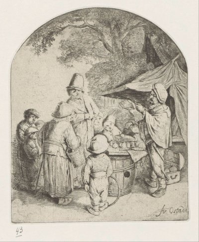 Quack selger varene sine av Adriaen van Ostade
