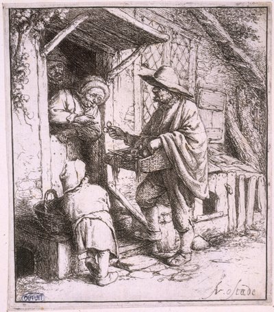 Der Brillenhändler (Bartsch 29) av Adriaen van Ostade