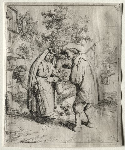 Mann som snakker med en kvinne av Adriaen van Ostade