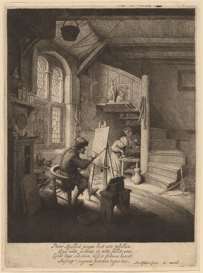 Maler i atelieret hans av Adriaen van Ostade