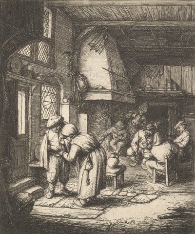 Bonde betaler regningen sin, 1610-85. av Adriaen van Ostade