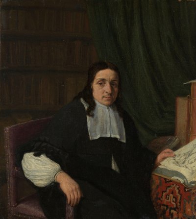 Portrett av en samler, muligens Constantijn Sennepart (1625-1703) av Adriaen van Ostade