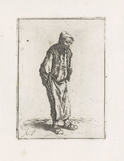 Stående mann med hendene bak ryggen av Adriaen van Ostade
