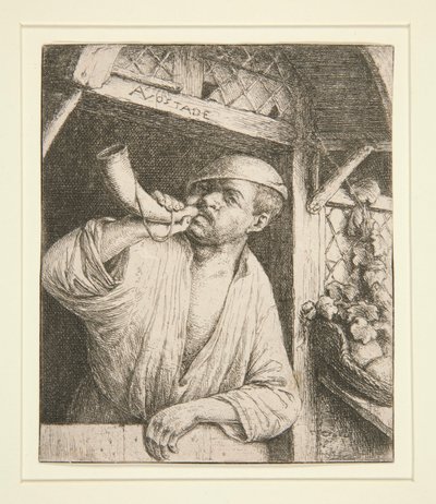 The Baker Sounding His Horn av Adriaen van Ostade