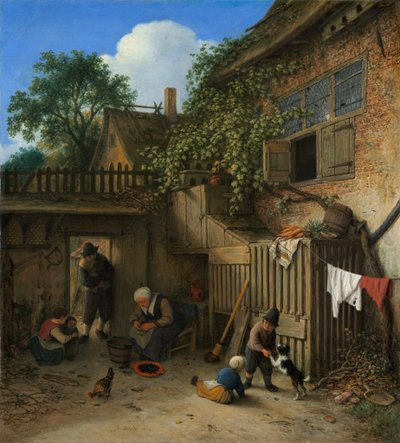 Hyttedørgården av Adriaen van Ostade