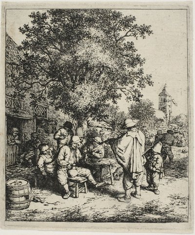 Spillemannen og Hurdy-Gurdy Boy av Adriaen van Ostade