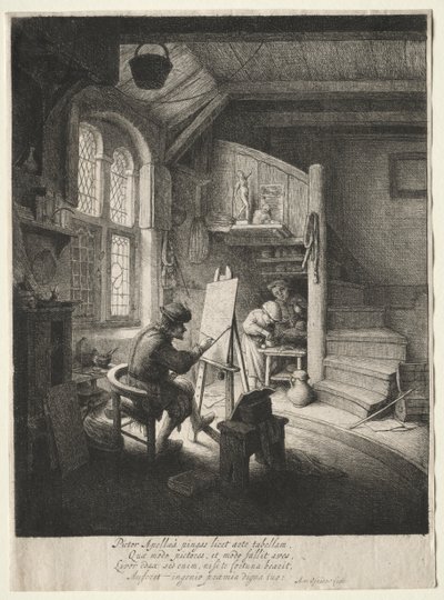 Malerens atelier av Adriaen van Ostade