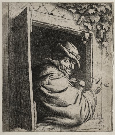 Røykeren ved vinduet av Adriaen van Ostade