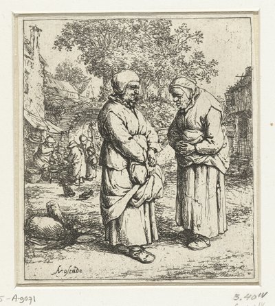 To gamle kvinner snakker av Adriaen van Ostade