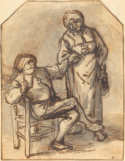 To bønder som drikker av Adriaen van Ostade