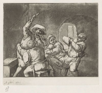 Kampkortspillere av Adriaen van Ostade