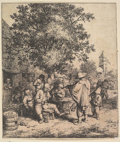 Fiolinist og lille organgrinder, 1610-85. av Adriaen van Ostade