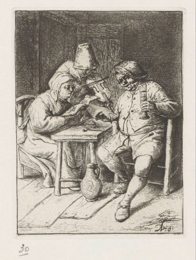 Fiolinist og en syngende mann og kvinne av Adriaen van Ostade
