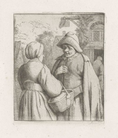 Kvinne og mann snakker av Adriaen van Ostade
