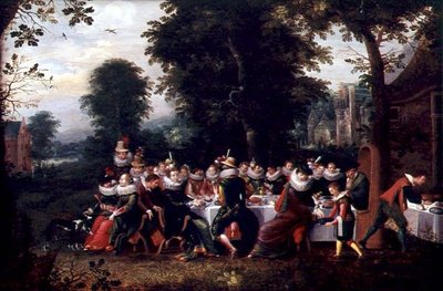 Fete Champetre (olje på panel av Adriaen van Stalbemt