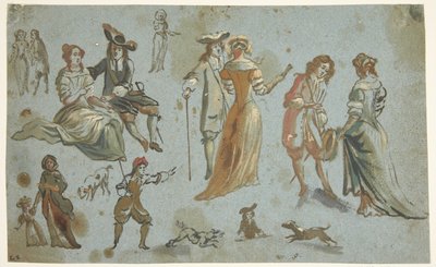 Figurstudier av Adriaen van de Velde