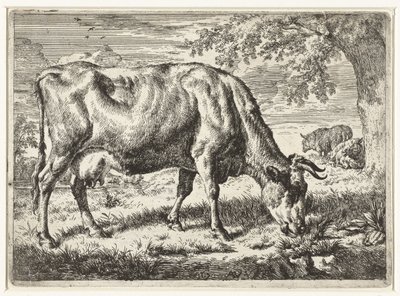 Beitende ku og to sauer Kuer og sauer (serietittel) av Adriaen van de Velde
