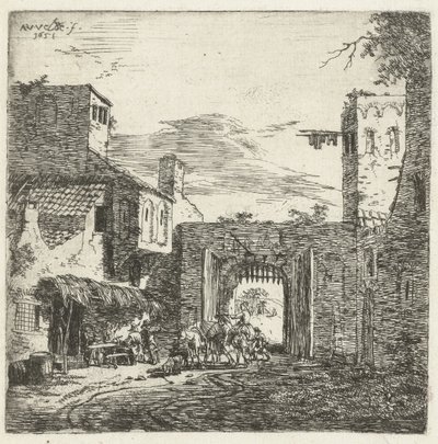 Inn ved byporten, 1653 av Adriaen van de Velde