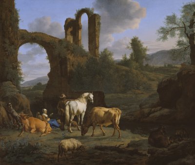 Pastoralt landskap med ruiner, 1664 av Adriaen van de Velde