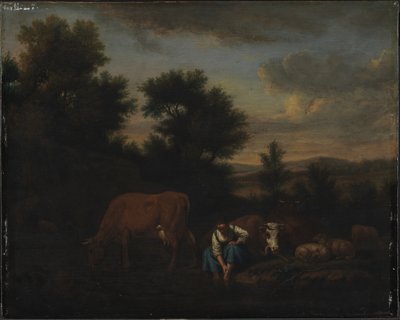 Gjeterinne med storfe av Adriaen van de Velde