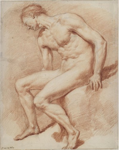 Sittende mannlig akt av Adriaen van de Velde