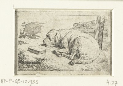 sovende hund av Adriaen van de Velde