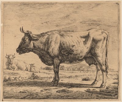 To kyr og en sau av Adriaen van de Velde