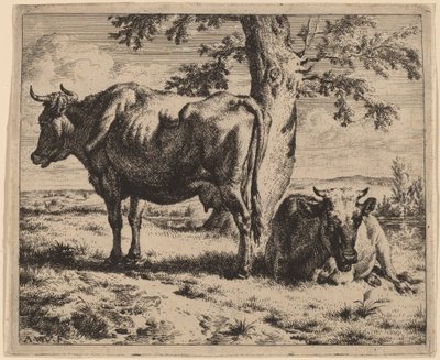 To kyr under et tre av Adriaen van de Velde