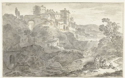 Italiensk landskap av Adriaen van der Kabel