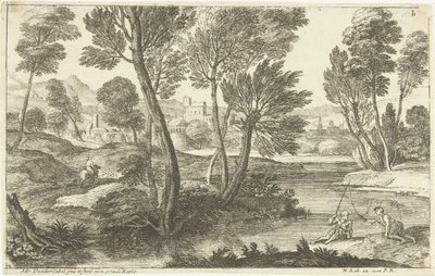 Landskap med to fiskere De to fiskerne Landskap, serie tre (serietittel) av Adriaen van der Kabel