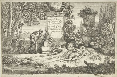 Sovende gjeterinner Landskap, serie 1 (serietittel) av Adriaen van der Kabel