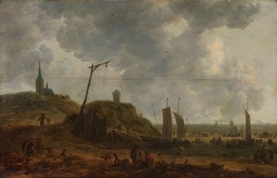 Stranden ved Katwijk av Adriaen van der Kabel