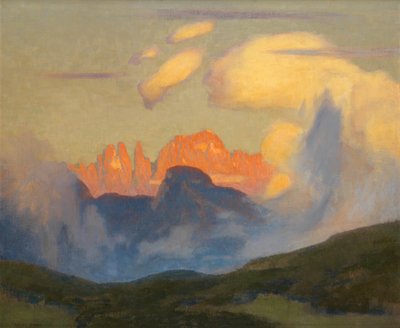 Evening Glow på Rosengarten (Olje på lerret) av Adrian Scott Stokes