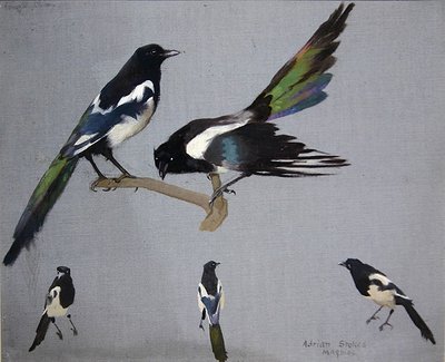 Magpies (olje på lerret) av Adrian Scott Stokes