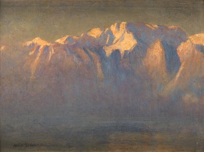 Mont Blanc (olje på lerret lagt ned om bord) av Adrian Scott Stokes
