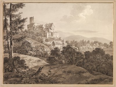 Utsikt over slottet Gnandstein, ca. 1795. av Adrian Zingg