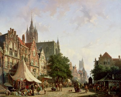 Nederlandsk gatescene av Adrianus Eversen