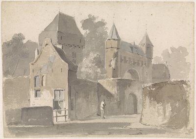 Utsikt over en byport av Adrianus Eversen