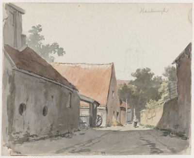 Utsikt over en gate i Harderwijk Harderwijk (tittel på objekt) av Adrianus Eversen
