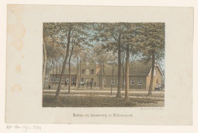 Utsikt over matte- og juteveveriet i Willemsoord Matt og Jute veveri i Willemsoord (tittel på objekt) av Adrianus Hidde Heremiet Voorhorst (possibly)